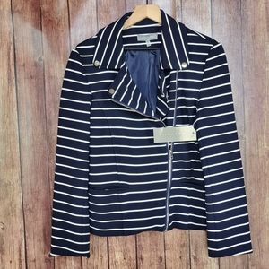 NWT Bagatelle Navy Blue with White Striped Blazer